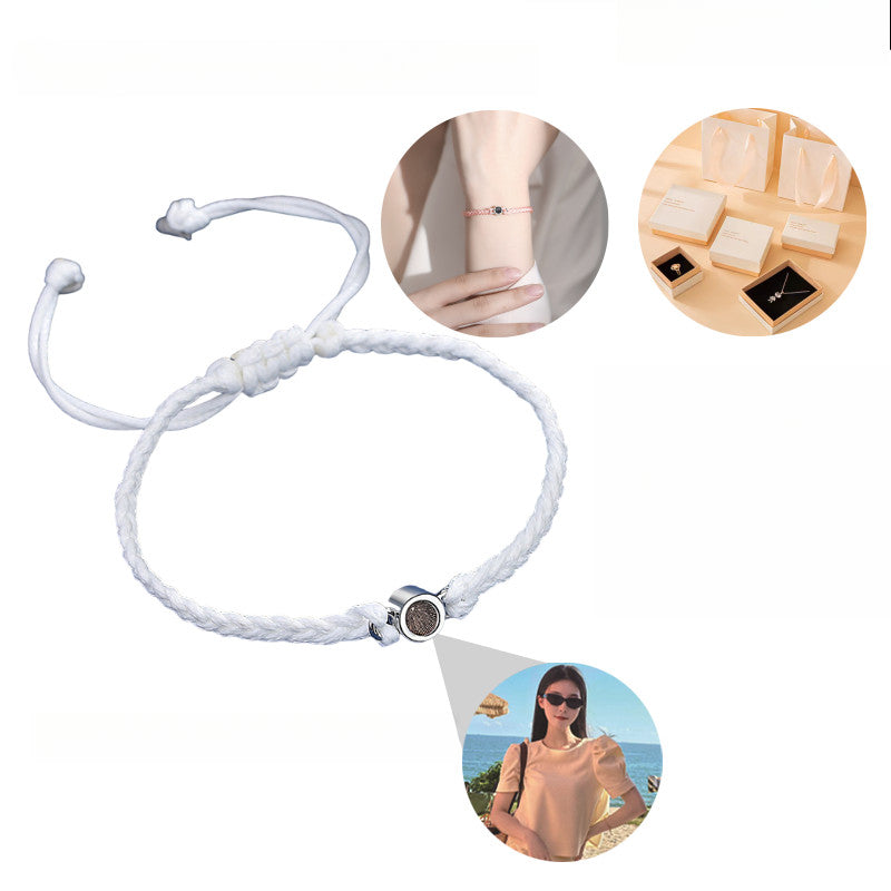 GLINTORS Custom Photo Projection Bracelet – Sterling Silver Gift