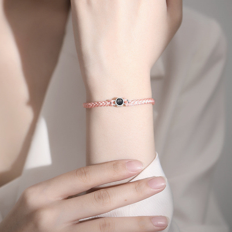 GLINTORS Custom Photo Projection Bracelet – Sterling Silver Gift