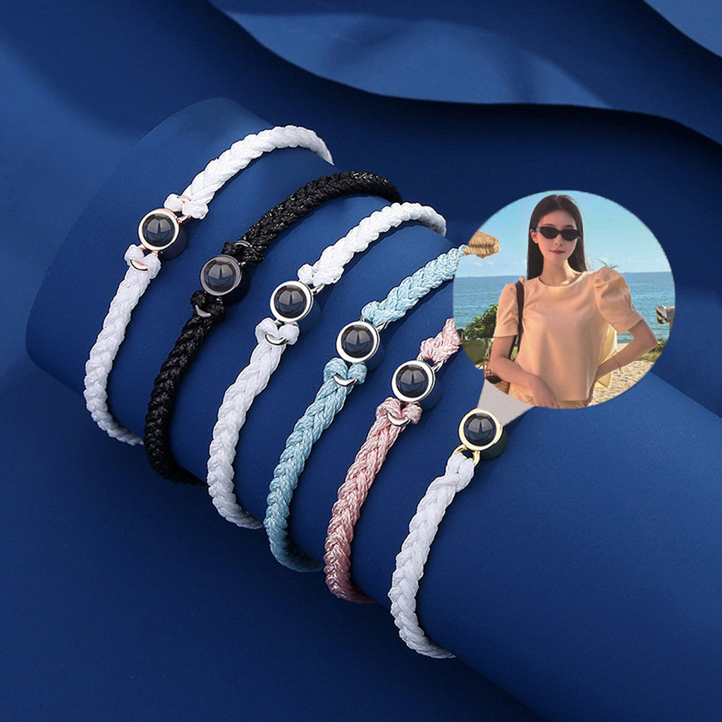 GLINTORS Custom Photo Projection Bracelet – Sterling Silver Gift
