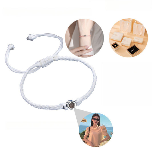 GLINTORS Custom Photo Projection Bracelet – Sterling Silver Gift