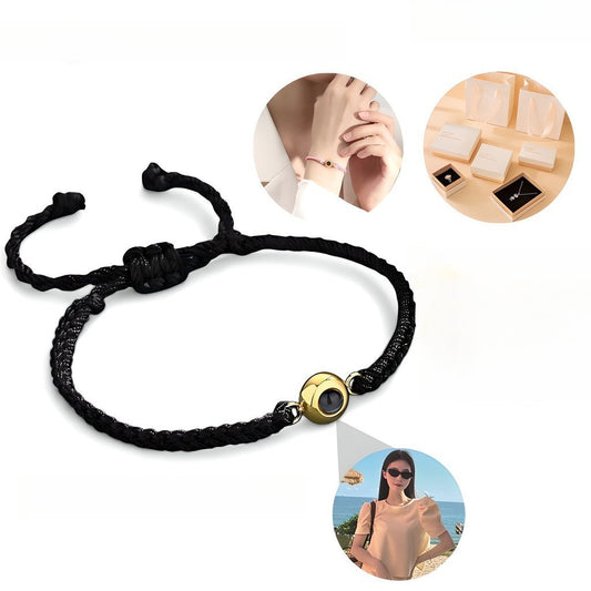 GLINTORS Custom Photo Projection Bracelet – Sterling Silver Gift