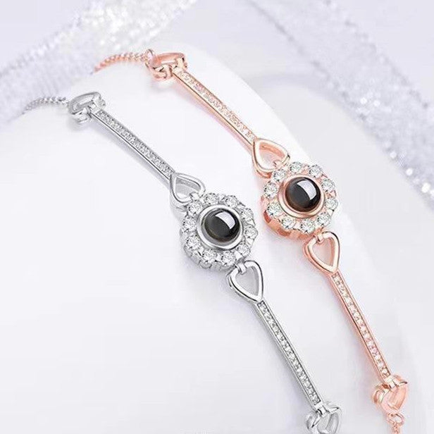 GLINTORS Angel Eyes Custom Photo Projection Bracelet – Gift for Her