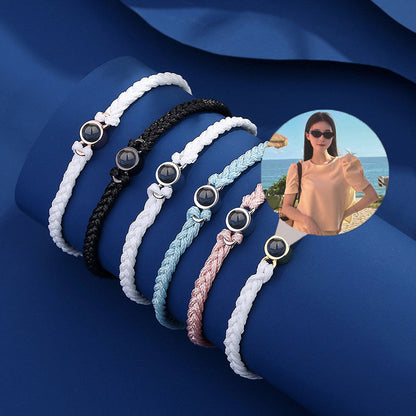 GLINTORS Custom Photo Projection Bracelet – Sterling Silver Gift