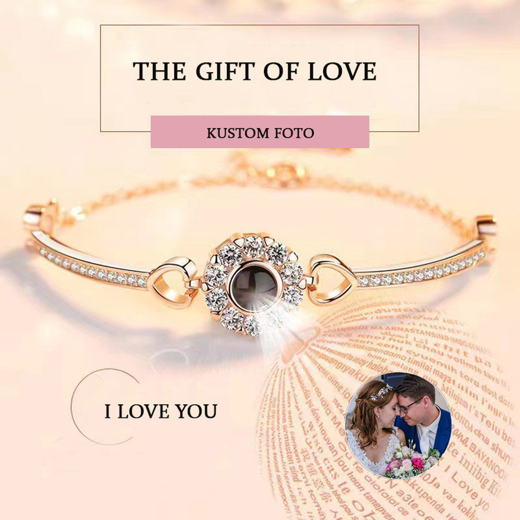 GLINTORS Angel Eyes Custom Photo Projection Bracelet – Gift for Her