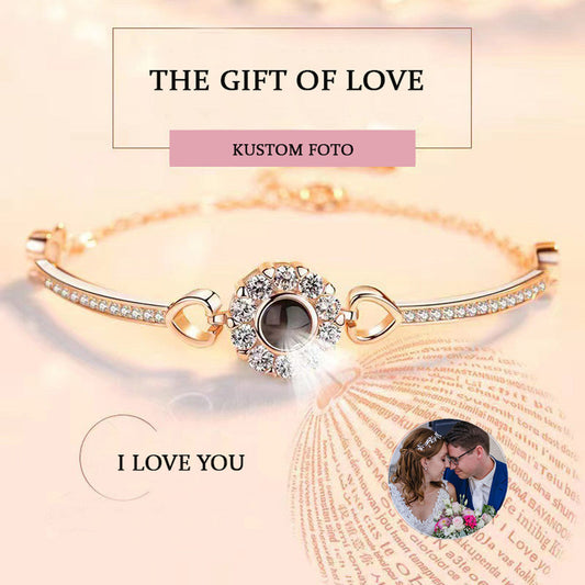GLINTORS Angel Eyes Custom Photo Projection Bracelet – Gift for Her